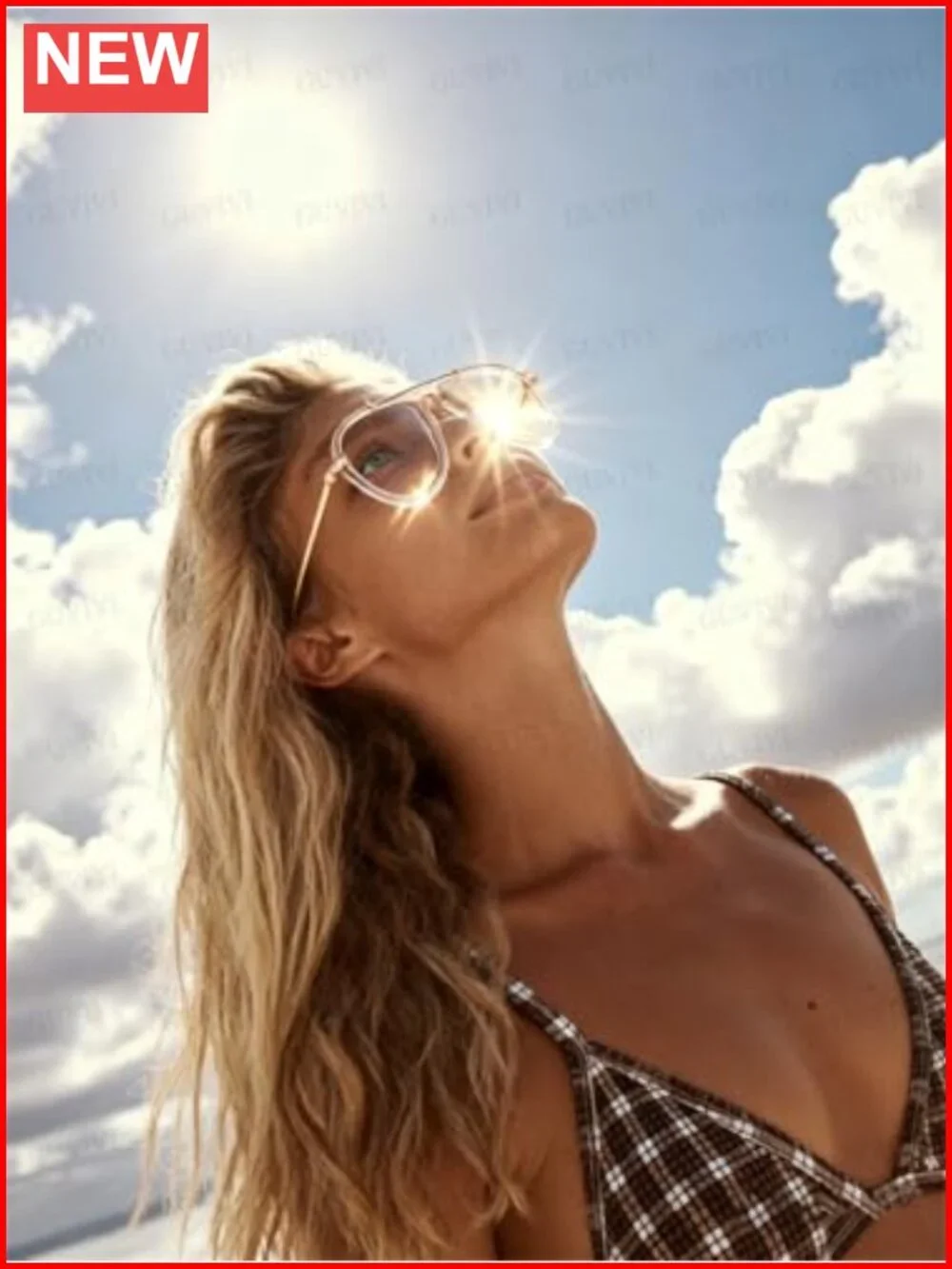 Retro 70s Oversized Aviator Sunglasses Gold Metal Tangle-Free UV400